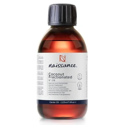 Abbildung von Naissance Fraktioniertes Kokosöl (Nr. 218) 225ml Fraktioniert, Flüssig für Haut, Kosmetik, Ätherische Öle
