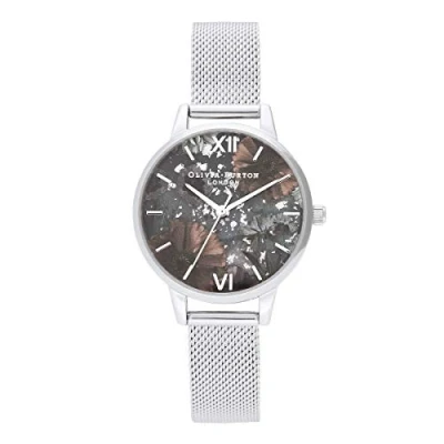Abbildung von Olivia Burton Analog Quarzuhr für Damen mit Silbernes Edelstahlarmband OB16GD23