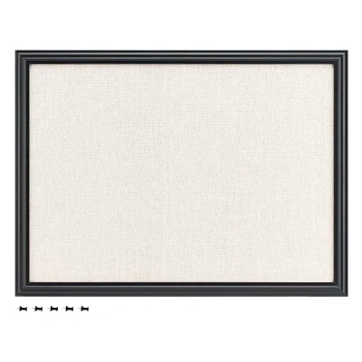 Abbildung von Navaris Memoboard mit Leinenoberfläche 58x43 cm Pinnwand aus Leinen Pinwand Stofffläche Rahmen inkl. Stecknadeln Pins
