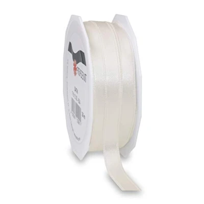 Abbildung von PRÄSENT C.E. Pattberg Satin Elfenbein, 25 m Satinband zum Einpacken von Geschenken, 10 mm Breite, Geschenkband Dekorieren &amp; Basteln, Dekoband, Anlass