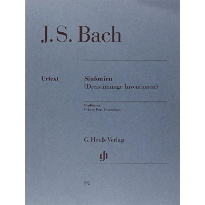 Abbildung von Sinfonien BWV 787 801 (Dreistimmige Inventionen), Klavier 2ms; revidierte Ausgabe: Besetzung: zu zwei Händen (G. Henle Urtext Ausgabe)