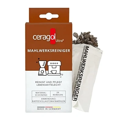 Abbildung von ceragol ultra Mahlwerks Reiniger Reinigungs Granulat für Kaffee Vollautomaten und Mühlen aller Art, effektiver Reiniger, 2 Stück Anwendungen