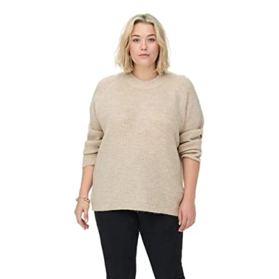 Abbildung von ONLY Carmakoma Curvy Langarm Strickpullover, Damen, Größe: M 46/48, Whitecap gray