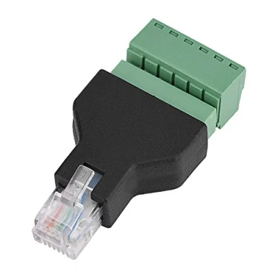 Abbildung von VBESTLIFE Ethernet RJ12 6P6C Stecker auf 6 Pin Schraubklemmen Adapter Stecker,1 Stück