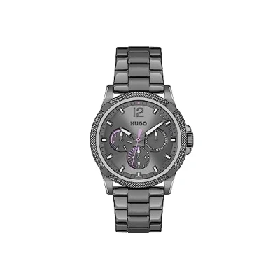 Abbildung von Hugo Multi Zifferblatt Quarz Uhr für Damen #Impress mit Edelstahlarmband
