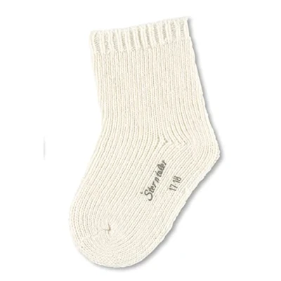 Abbildung von Sterntaler Unisex Kinder Baby Socken Söckchen Uni Wolle, Ecru, 22