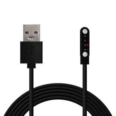 Abbildung von OcioDual USB Ladekabel für Smartwatch Universalmodell 4 polig 9 mm Magnetfuß Verschiedene Modelle.Schwarz
