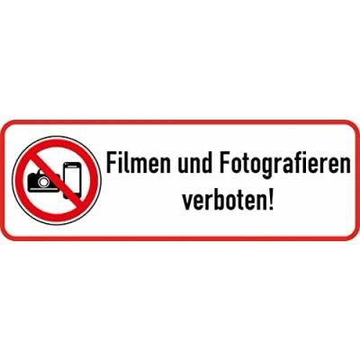 Abbildung von Daged 3x Filmen und Fotografieren verboten Filmaufnahmen Aufkleber 19x6 cm Bildaufnahmen Kameras Hinweiszeichen Sicherheitszeichen Sticker T 070