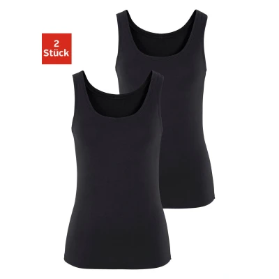 Abbildung von Vivance Tanktop »aus elastischer Baumwoll Qualität«, (2er Pack)