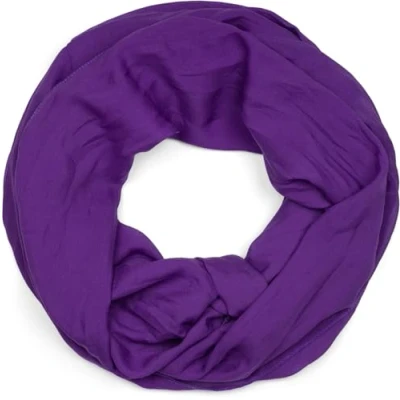Abbildung von styleBREAKER leichter unifarbener Loop Schlauchschal, Sommerschal seidig, Halstuch Unisex einfarbig 01016076, Farbe:Pflaume