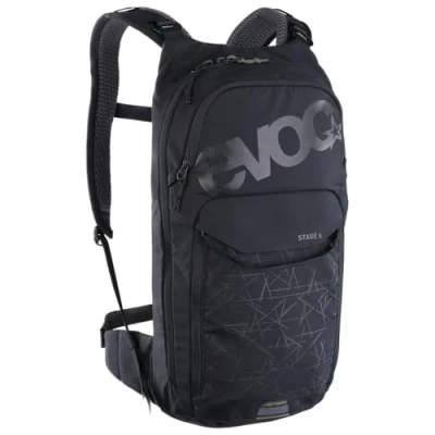 Abbildung von EVOC STAGE 6 + HYDRATION BLADDER 2, Backpack (verstellbare Schultergurte durch BRACE LINK, AIR FLOW CONTACT SYSTEM, inkl. 2l Trinkblase und Werkzeugfach, One Size), Black