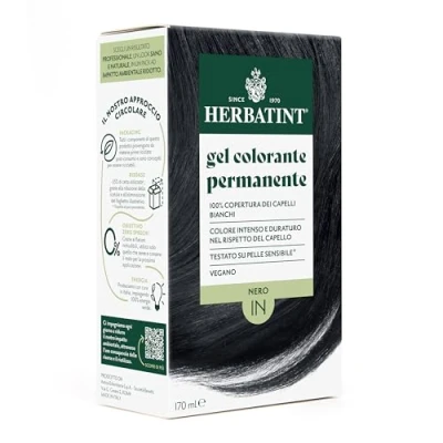 Abbildung von Herbatint Permanente Haarfarbe Gel 1N Schwarz 170 ml Ammoniakfrei, 100% Abdeckung für weißes Haar empfindliche Haut, mit 8 natürlichen Bio Extrakten