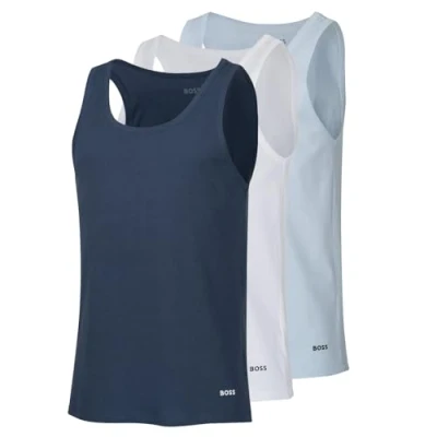 Abbildung von BOSS TANK Classic 3 PACK Unterhemd/shirt, Herren, Größe: Small, Blue/white/light blue