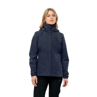 Abbildung von Jack Wolfskin Stormy Point Regenjacke / wasserabweisende Jacke, Damen, Größe: Small, Night blue