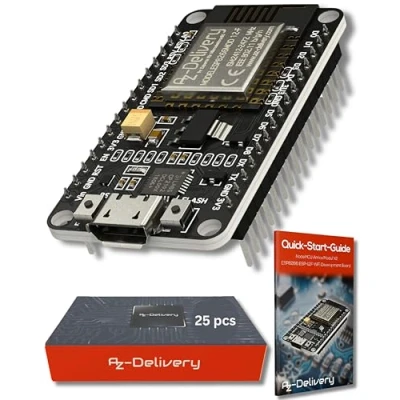 Abbildung von AZDelivery 25 x NodeMCU Amica Modul V2 ESP8266 ESP 12F WiFi Node MCU 8266 Development Board mit CP2102 kompatibel Arduino inklusive Installationsanleitung als E Book