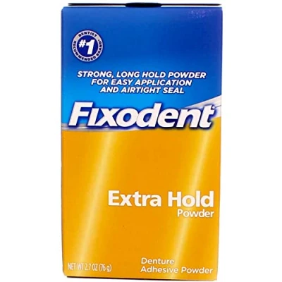 Abbildung von Fixodent Denture Adhesive Powder Extra Hold, Hold 2.7 Oz by