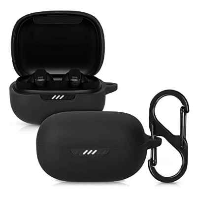 Abbildung von kwmobile Hülle kompatibel mit JBL Live Pro Plus Kopfhörer Case TPU Silikon Cover Schutzhülle in Schwarz
