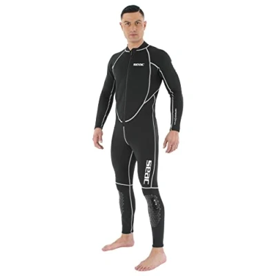 Abbildung von Seac Carezza Lady, einteiliger, Langer Neoprenanzug aus 2 mm Neopren mit Frontreißverschluss und PU Knieprotektoren
