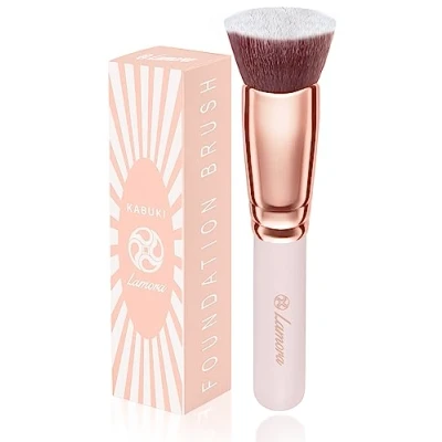 Abbildung von Make Up Pinsel Kabuki Schminkpinsel Kosmetikpinsel Foundation Ideal für Cremige, Pudrige oder Flüssige Dichte Synthetische Premium Pinselhaare Super Geschenkidee