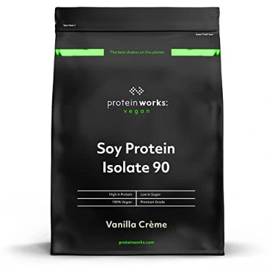 Abbildung von Protein Works Soja 90 Isolat Vanillecreme 100% Vegan, aus nachhaltigen Anbau Fettarm, ohne Zuckerzusatz Glutenfrei 2kg