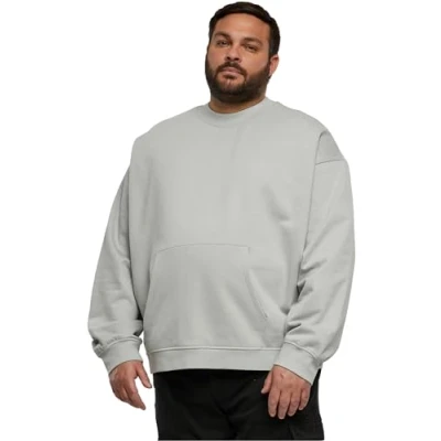 Abbildung von Urban Classics BOXY Pocket CREW Sweatshirt, Herren, Größe: XL, Lightasphalt