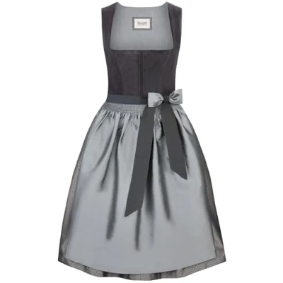 Abbildung von Stockerpoint Damen Gloria Midi Dirndl, Graphit, 40