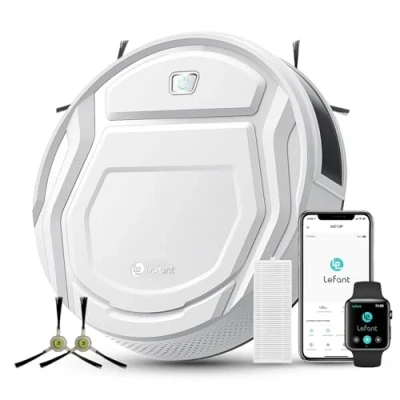 Abbildung von LEFANT M210 Saugroboter mit Fernbedienung, 2200Pa Saugkraft, Superschlank Staubsauger Roboter für Tierhaare, Roboterstaubsauger Teppich, Kompatibel Alexa/WLAN/APP Steuerung, 120 Min Laufzeit