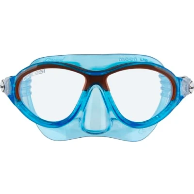Abbildung von Cressi Moon Kid Mask Schnorchelmaske für Kinder, Transparent Blau/Orange, Einheitsgröße