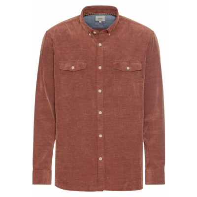 Abbildung von camel active Herren Langarm Hemd in Regular Fit aus Cord Rot Menswear M
