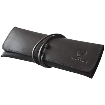 Abbildung von GERMANUS Federmäppchen Strap, Leder Made in EU (Schwarz)
