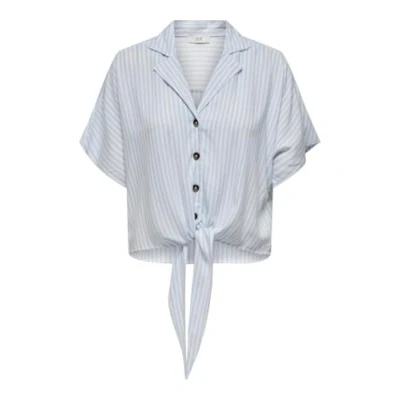 Abbildung von JDY Jdylaurel LIFE KNOT Shirt Hemdbluse, Damen, Größe: Medium, White/blue