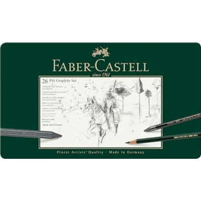 Abbildung von FABER CASTELL 112974 Pitt Graphite Set im Metalletui, groß, 26 teilig