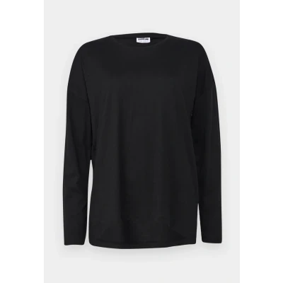 Abbildung von Noisy May Nmmathilde Oneck HIGH/LOW Langarmshirt, Damen, Größe: Large, Black