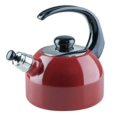 Abbildung von Riess, 0543 020, Flötenkessel Plus, CLASSIC COLOR ROT, Durchmesser 18 cm, Höhe 21.7 Inhalt 2 Liter, Emaille, 3 fach emailliert, rot/schwarz, Induktion