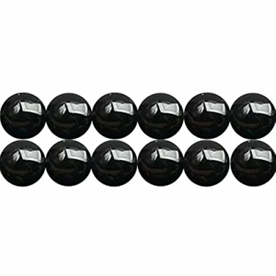 Abbildung von SKYBEADS Natur Schwarz Onyx 6mm Edelsteinperlen zum auffädeln 38cm Strang Approx 60 Stück