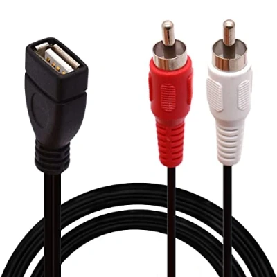 Abbildung von USB auf RCA Kabel, A 2.0 Buchse 2 Cinch Stecker, Y Splitter, Audio Video, AV Composite Adapterkabel (1,5 m)