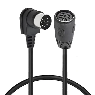Abbildung von 8 PIN DIN Extension Cable, MIDI Male 90 Degree to Female Cord Adapter, Plug Speaker Audio Cable for Bang Olufsen PowerLink MK2 (0.5 Meter)