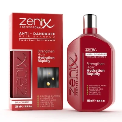Abbildung von Zenix Anti Dandruff Shampoo 250ml zur Kopfhautbehandlung bei Schuppenflechte I OHNE KORTISON Kopfhaut Schuppen