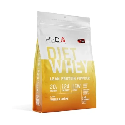 Abbildung von PhD Nutrition Diet Whey Protein Pulver 500g Vanillecreme, Kalorienarmes High Eiweißpulver zur Diät Unterstützung mit 16g Eiweiß pro Portion