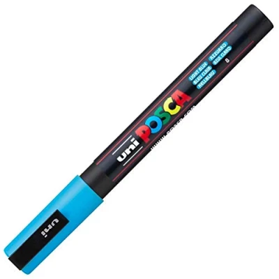 Abbildung von uni ball 186540 POSCA Marker mit feiner Rundspitze, hellblau