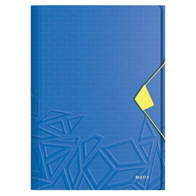 Abbildung von Leitz Urban Chic Eckspannermappe für bis zu 150 Blatt in A4 Format, Gummibandverschluss, Kunststoff, Blau, 46490032