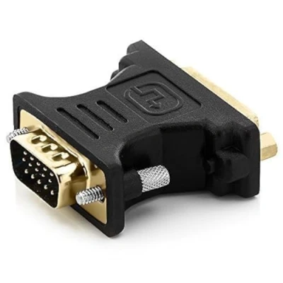 Abbildung von deleyCON DVI I zu VGA Adapter Buchse (24+5) Stecker vergoldete Steckkontakte Monitor PC Beamer Grafikkarte Schwarz