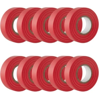 Abbildung von GTSE Isolierband Rot 19 mm x 20 m strapazierfähiges, selbstklebendes zum Schutz, Bündeln und Reparieren von Kabeln 10 Rollen