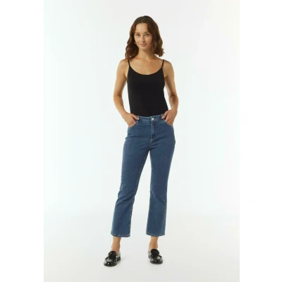 Abbildung von comma Ausgestellte Flared Jeans, Damen, Größe: 32, Blau