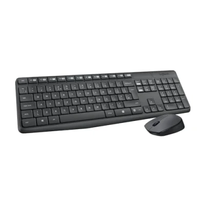 Abbildung von Logitech MK235 Kabelloses Set mit Tastatur und Maus für Windows, US QWERTY Layout Grau