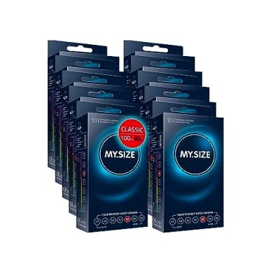 Abbildung von MY.SIZE Classic Kondome Größe 5 I 60 mm Breite 100 Stück Maxipackung Premium extra dünn gefühlsecht hauchzart dünne 0,07 Wandstärke vegan Condoms for men