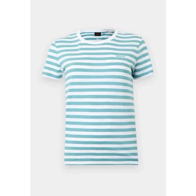 Abbildung von BOSS ESLA Striped Tshirt print, Damen, Größe: XS, Bright blue