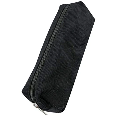 Abbildung von Online Premium Schlampermäppchen/Pencil Case in Cord Schwarz I Stylisches Schlamperetui für Jungen &amp; Mädchen Federmäppchen mit praktischem Reißverschluss 1 Fach Ideal Schule, Uni Büro