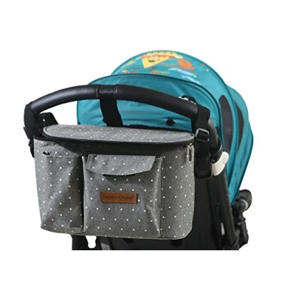 Abbildung von Kinderwagentasche Organizer Kinderwagen Buggy Tasche Baby Universale Multifunktionale Aufbewahrungstasche (Grauer Stern)