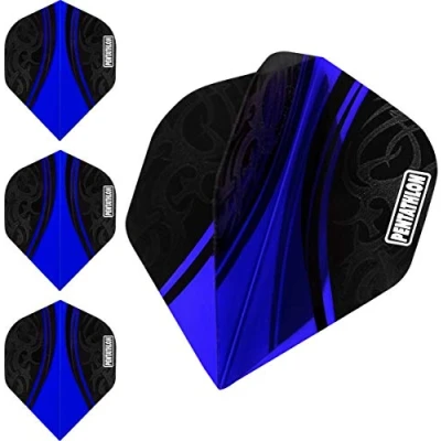 Abbildung von abcdarts Unisex Erwachsene Pentathlon Tribal Dart Flights, Dunkel Blau, Klassische EU